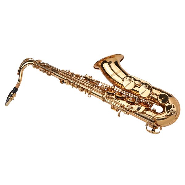 

saxophone bb b-flat tenor saxophone gold-plated sax & mouthpiece case neck strap cleaning cloth brush musical instruments