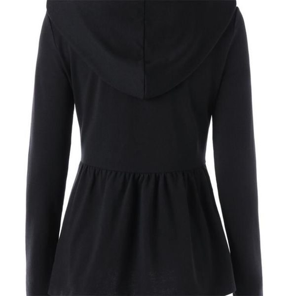 

rosetic gothic women black hooded lace up sweatshirt crop hoodie jacket women hoodies autumn goth clothes wear jacket 201203
