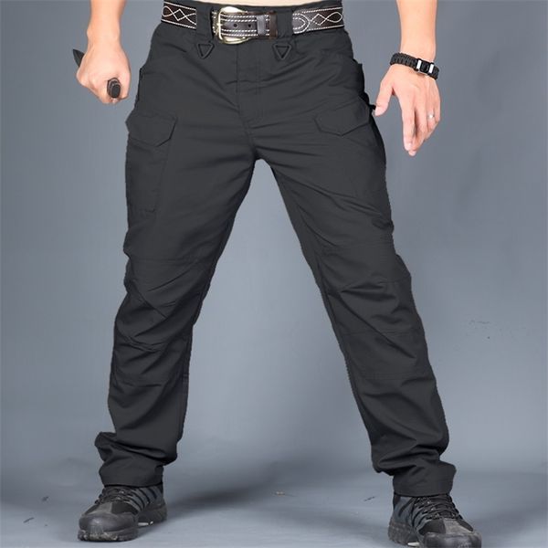 

tactical special combat trousers multipocket waterproof wearresistant casual training overalls men pants 220705, Black