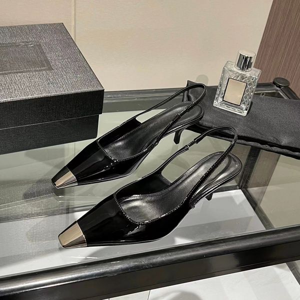 

shoes designers heels women sandals metal square toe high-heeled fahion leisure high-grade party wedding shoe classic versatile styles very, Black