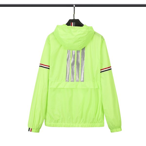 

tb men's jacket fall classic four bars casual loose reflective stripes red sun protection clothes women's hooded zip jacket #m-xxx, Black;brown