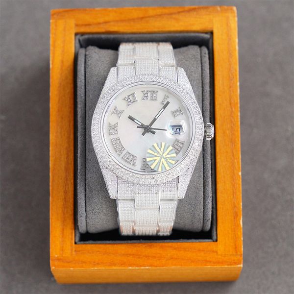 Orologio da uomo a diamante completo da 40 mm orologi meccanici automatici Bezel Sapphire impermeabile di moda da polso orologio da polso