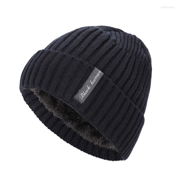 Beanie/Skull Caps Lavorato a maglia Velluto Uomo Donna Berretti Cappello Caldo Autunno Inverno Addensato Berretto unisex Moda Vintage Sport Cotone Peluche Adulti Sku