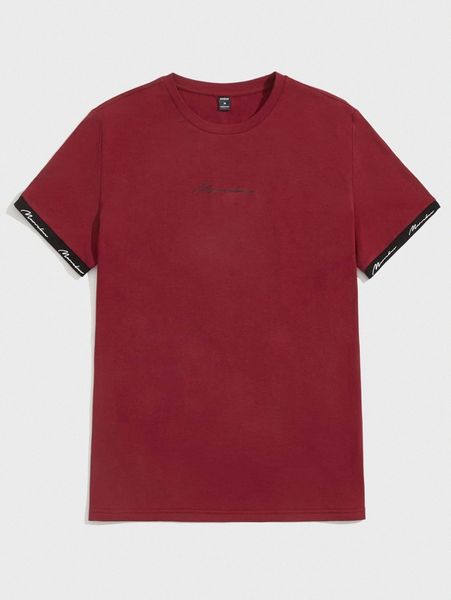 

men letter graphic tape trim tee e5ko#, White;black