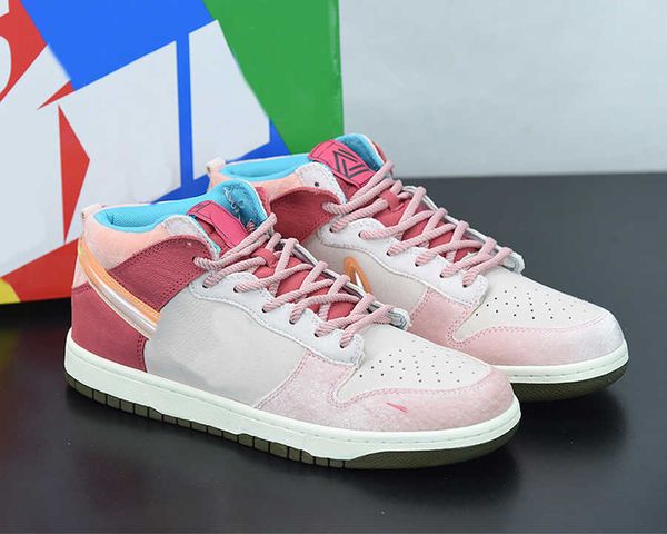 

social status x dnk high pro skateboard shoes red pink sports shoes outdoor sneakers send with box