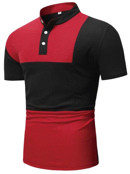 

men two tone polo shirt z1l3#, White;black