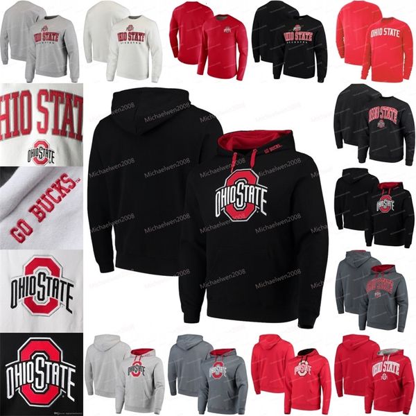 A3740 Ohio State Buckeyes Maglie Colosseum Big Arch Pullover Felpe Maglie Felpe Nero Bianco Rosso Grigio