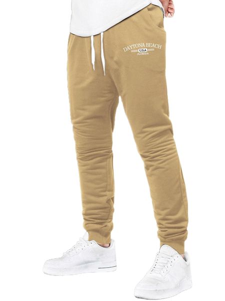 

men letter graphic drawstring waist sweatpants h5wq#, Black
