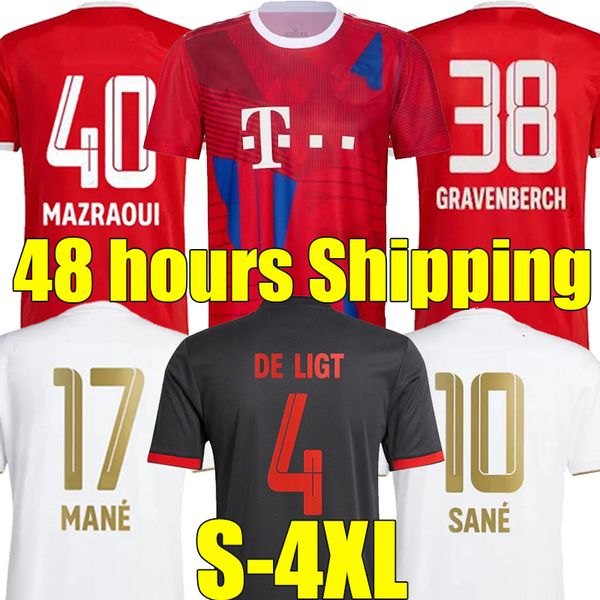 

4xl de ligt soccer jersey 22/23 third sane hernandez bayern munich gnabry goretzka coman muller davies kimmich mane gravenberch football shi, Black;yellow