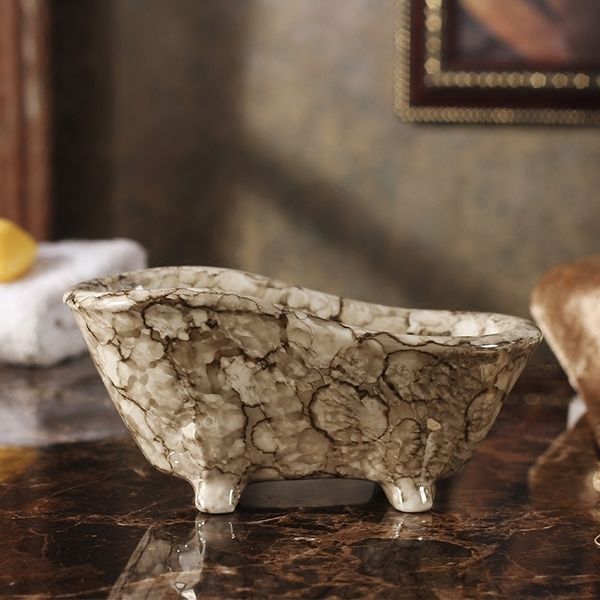 Vintage Мраморное мыло для мыла для ящика стойки в европейском стиле домашнее эль -туалет аксессуары для ванной комнаты 74 Y200407