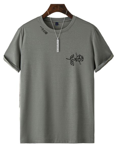 

men floral & letter graphic tee o1iw#, White;black