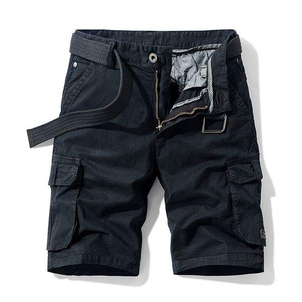 

summer fashion casual uniforms tactical pants cotton jogging sports overalls shorts men send belt 220622, White;black