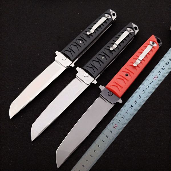 1pcs Üst kaliteli flipper katlanır bıçak D2 Tanto Point Blade Naylon Fiber Çelik Sac Hızlı Tutma Hızlı Açık Bıçaklar 2 Tapı Renkleri