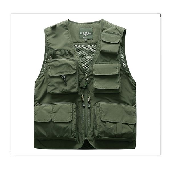 

men unloading tactical vest coat fashion men's summer pgrapher waistcoat mesh work sleeveless jacket tool many pocket vest 201120, Black;white
