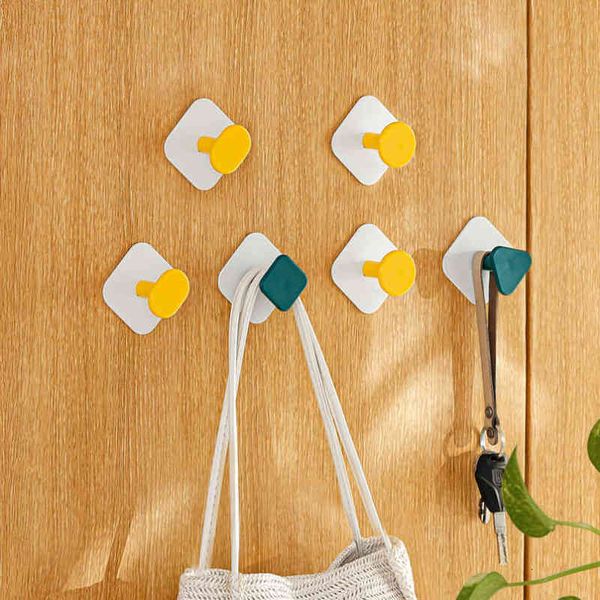 

new 4 pack creative geometric shape hook punch-viscose hanging kitchen living room bathroom wall hook