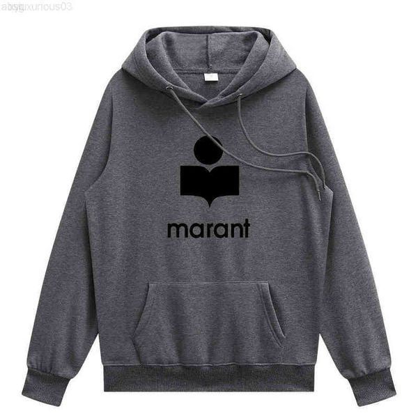 

2022 spring and autumn men's marant hoodie hooded sweatshirt print long sleeve pullover q0831, Black