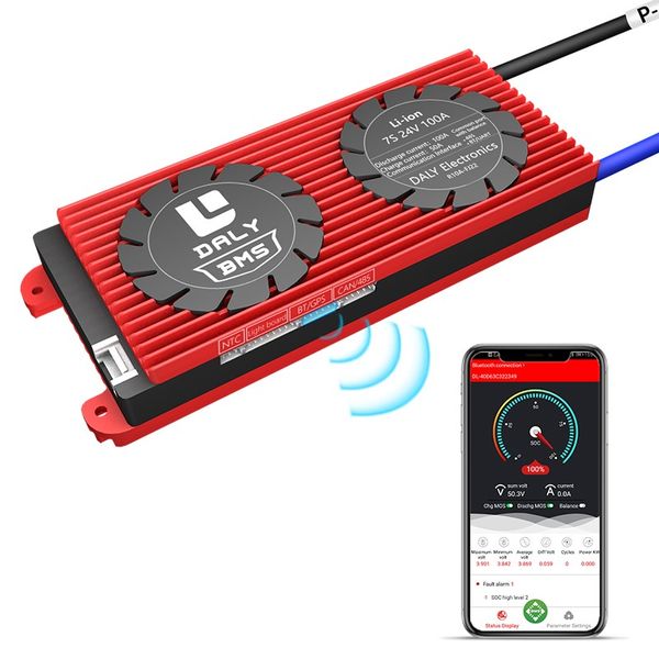 Protezioni BMS intelligenti 7S 24V Li-ion Bluetooth 30A 40A 60A 80A 100A 120A 150A 200A 250A 300A 400A 500A sistema di gestione della batteria con comunicazione UART