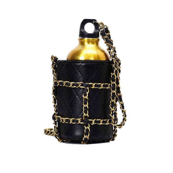 

luxury women water bottle pouch totes ins style chain shoulder bag bike mini bag purse fashion crossbody bag strap clutch g220422