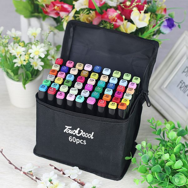 TouchCool 3060 Color DoubleHeded Mark Set Set Ally Mold Marker Student Hand Paint Design Comic Brush Y200709