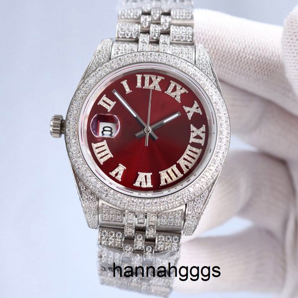 Relógios de diamante completo de relógios mecânicos automáticos de 41 mm com aço de aço de diamante Women Business Wristwatches Bracelet Montre de Luxe Gif qezx