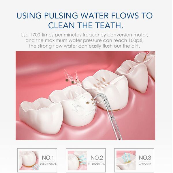 

nicefeel oral irrigator water flosser dental jet teeth cleaner hydro jet with 600ml water tank &amp 7 nozzle and 1 toothbrush r