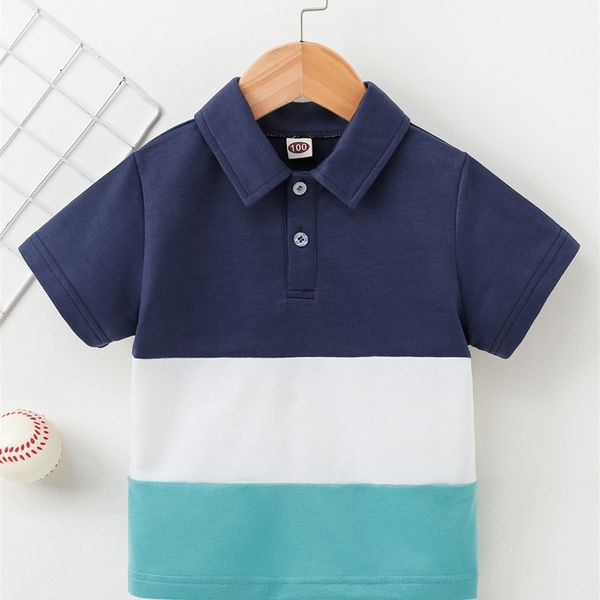 

toddler boys color block polo shirt she01, White;black