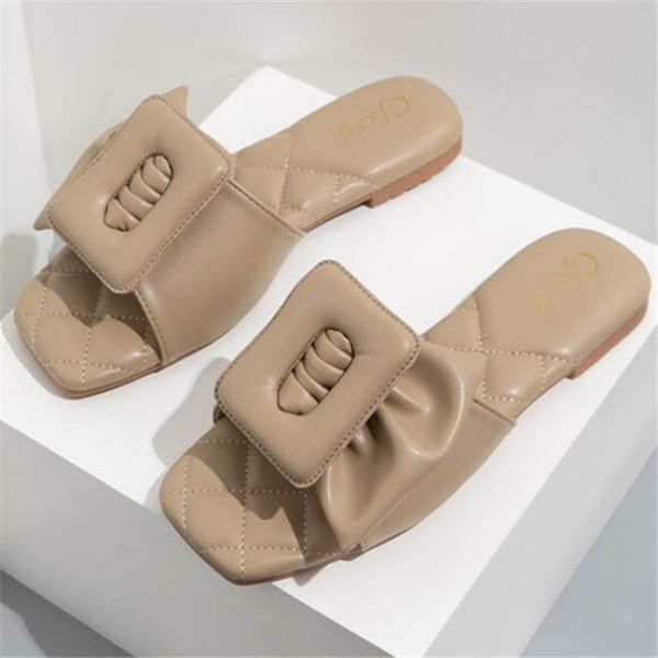 

classic women sandals summer designer slippers flat-bottomed shoes lady slide fashion all-match female flip flop, Black