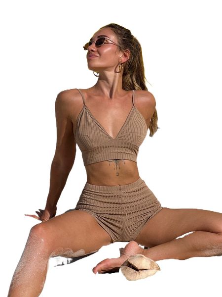 

bikinx ribbed knit bikini swimsuit 17l4#, White;black