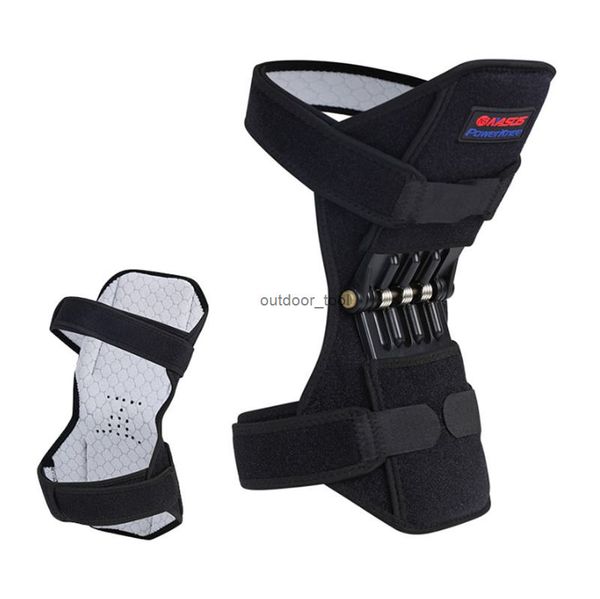 

joint support knee brace breathable non-slip power lift pads powerful rebound spring sport force booster, Black;gray