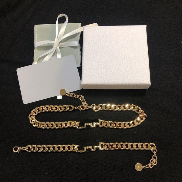 

letter bracelet necklace set fashion necklace jewelry brass material gold plated necklace supply242g, Silver