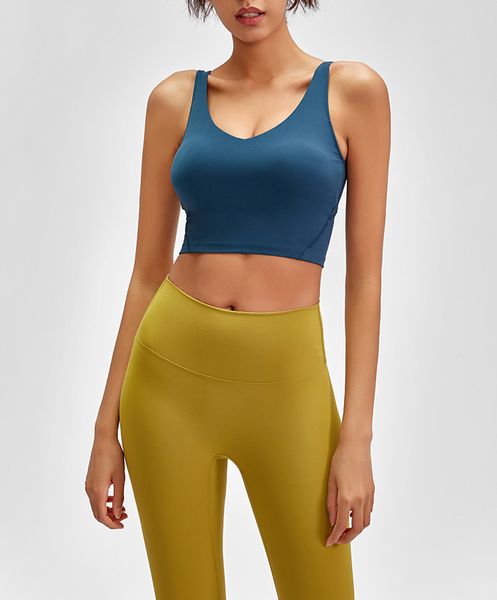 Luyogasport Align Yoga Top Tank Outfit Jacket Tanks Tops Tees Shockproof Running Alta resistência Treino de fitness U Back Sexy Tops acolchoados Camisa Colete Roupas Atacado