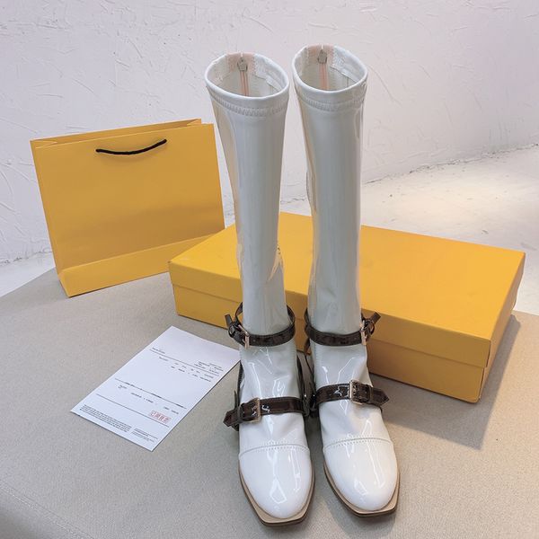 

2022 latest r boots waterproof zipper wool lining high elastic fabric ladies boots, Black