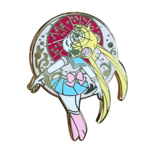 

female outer space pin anime brooch badge accessory sailor moon brooch, Blue
