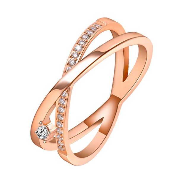 

cluster rings fashion simple rose gold diamond cross index finger ring for women engagement couples luxury jewelry party giftcluster, Golden;silver
