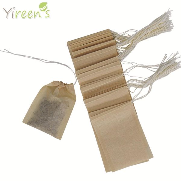 

green tea tools 1000pcs 60 x 80mm empty individual herbal plant filter bags with strings coffee maker infuser strainers no bleach 246u