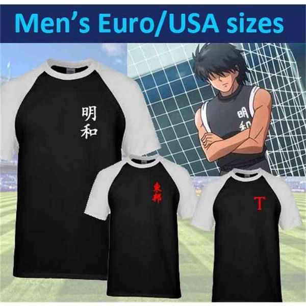 

men euro size shirt maillot camisetas neji cute cool football france om oliver atom tsubasa mark lenders black football wear, White;black