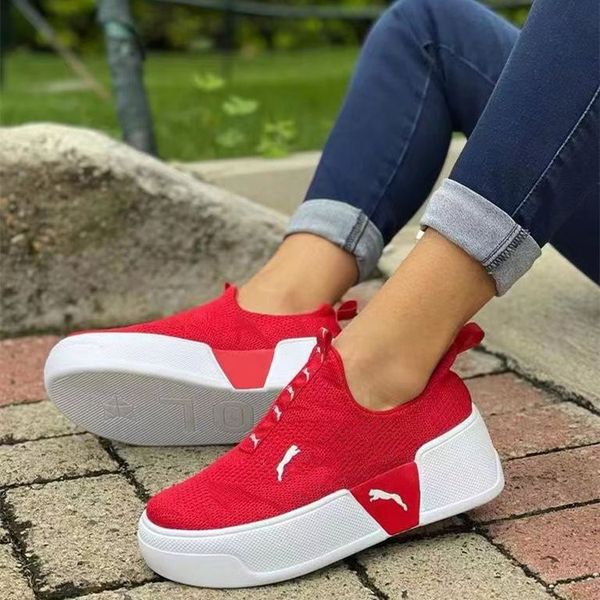 

2022 women's sneakers platform casual breathable sport design vulcanized shoes fashion tennis female footwear zapatillas mujer, Black