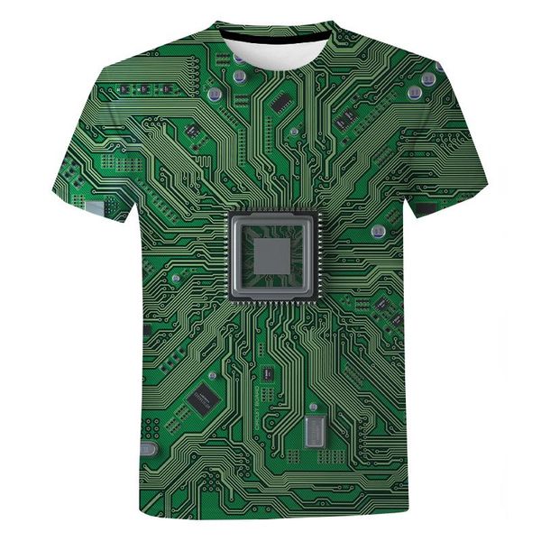 

men's t-shirts computer cpu electronic chip 3d t-shirt harajuku graphic printed men women fashion casual short sleeve oversized, White;black