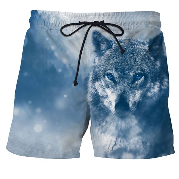 

est 3d wolf print men beach shorts quick dry bermuda surf swimming animal trunks funny summer boxers 220620