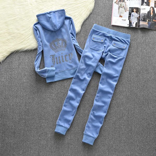 

juicy apple fashion casual letter printing fabric tracksuits velour suit velvet zipper sweatshirt and sweat pant set velvet suit, Gray