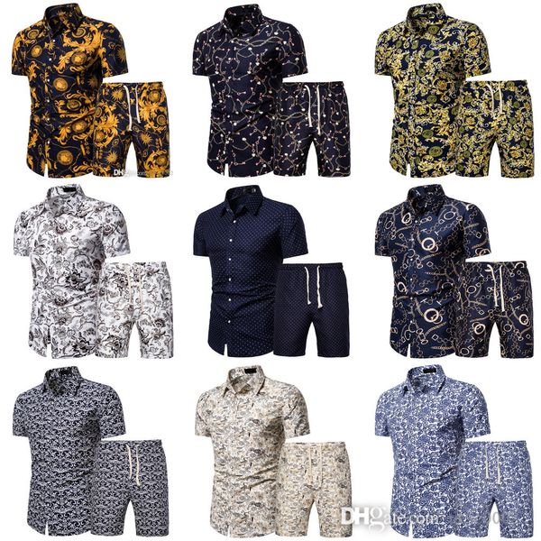 Designer Heren Trainingspakken Zomer 4XL 5XL Casual Shirts Shorts Set Bedrukte Hawaiian Shirt Jurk Pak Sets Plus Size