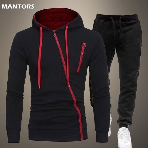 

mens sets tracksuit zipper hoodiepants 2 pieces set casual tracksuit male sportswear gym brand clothing sweat suit men 220804, Gray
