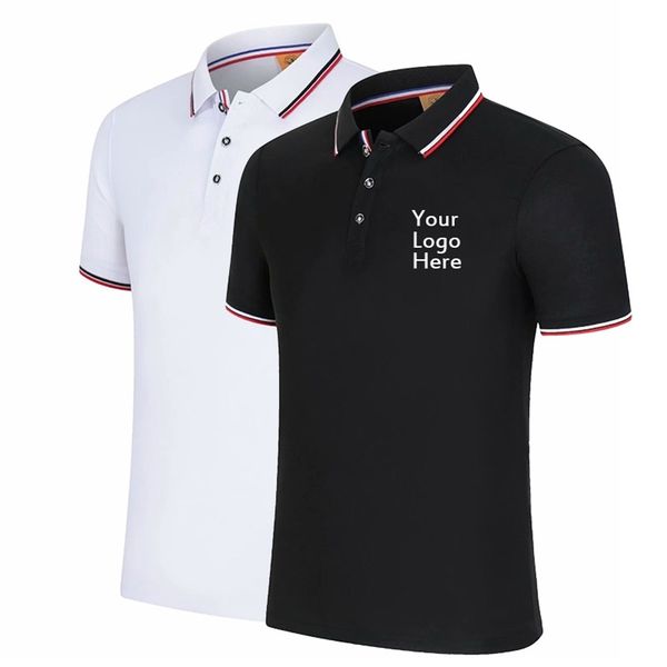 

summer polo shirt women short-sleeved casual slim custom print brand text polos couples men outdoor plus size 4xl 220702, White