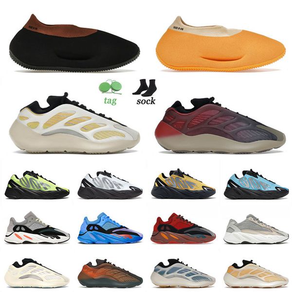 

designer mens women casual shoes size 12 knit runner stone carbon sulfur boost 700 v2 v3 safflower azael copper kyanite hi-res blue cream tr, Black