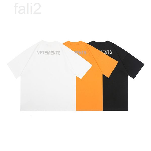 

men's t-shirts designer 2021 vtm men's and women's loose casual round neck t-shirt summer reflective letter ins high street f, White;black