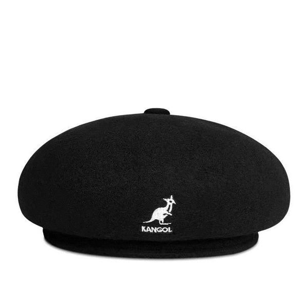 

kangol kangaroo with button yaya pumpkin hat lin yuner's same wool beret197j, Blue;gray