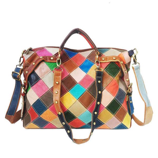 

designers bags leather and cowhide colorful contrast color fashion personalized diagonal bag portable single shoulder women's