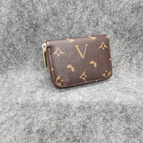 

luxury designer credit fashion woman card holders mini wallet genuine leather men coin purse color card holder, Brown;gray