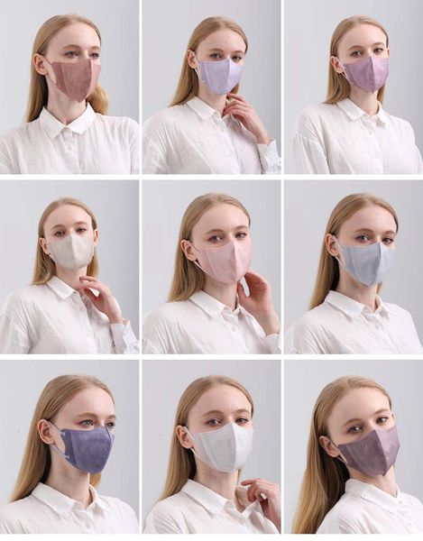 3D Tek Kullanımlık Renk Katı Renk Yetişkin Maskesi Üç Katmanlı Toz Geçirmez Erimişli Bezi Nefes Anti-Haze Facemasks