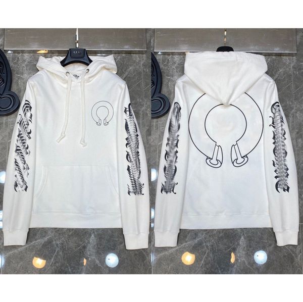 

mens loose brand sweatshirts classic ch designer hoodie horseshoe sanskrit print luxury zipper jacket pullover hooded coat fashion women sw, Black